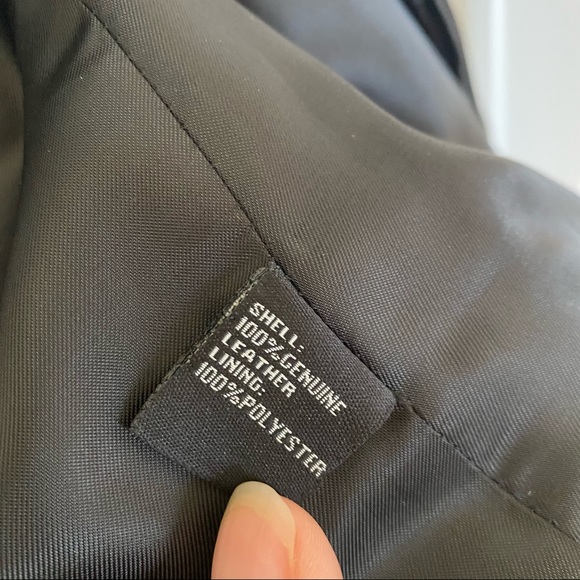 Saks Fifth Avenue Black Leather Jacket XL - Picture 4 of 8